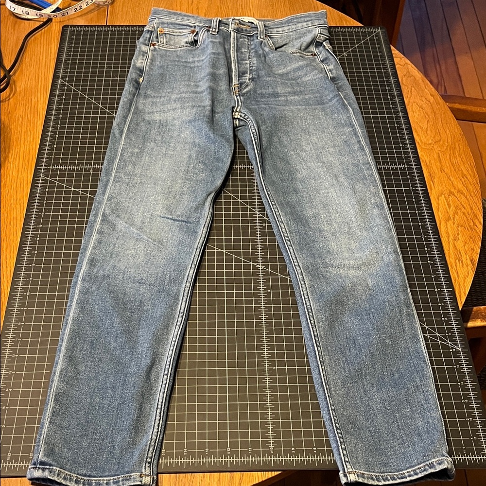Re/Done High rise ankle crop Blue Jeans 27